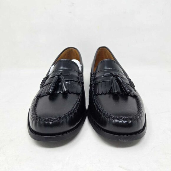 New 9 J.Crew Camden kiltie tassel loafers with rubber soles in black main image 12
